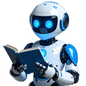 ai-robot-reading-a-book-exploring-the-fusion-of-technology-and-education-png